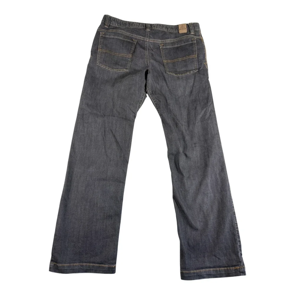 Prana Born From The Experience Jeans Mens 35x32 Gray Rugged Denim Straight Leg